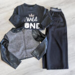 conjunto de menina em tons de prateado